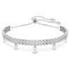 Ariana Grande X Swarovski-armband Crystal Pearl, rundslipad, vit, rodiumpläterad