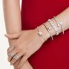 Ariana Grande X Swarovski-armband med blandade slipningar, hjärta, vitt, rodiumpläterat