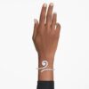Ariana Grande X Swarovski armband med kristallpärlor, baguetteslipning, vitt, rodiumpläterat
