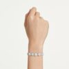 Ariana Grande X Swarovski-armband, rundslipad, blomma, vit, rodiumpläterad