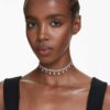 Ariana Grande X Swarovski choker med kristallpärla, rund slipning, vit, rodiumpläterad
