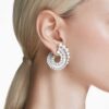 Ariana Grande X Swarovski droppörhängen med kristallpärla, blandade slipningar, vita, rodiumpläterade