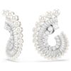 Ariana Grande X Swarovski droppörhängen med kristallpärla, blandade slipningar, vita, rodiumpläterade