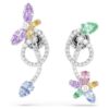 Ariana Grande X Swarovski droppörhängen med öronjacka, blandade slipningar, trollslända, blomma, flerfärgade, rodiumpläterade