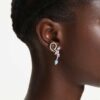 Ariana Grande X Swarovski droppörhängen med öronjacka, blandade slipningar, trollslända, blomma, flerfärgade, rodiumpläterade