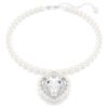 Ariana Grande X Swarovski halsband med kristallpärla, hjärtslipning, hjärta, vitt, rodiumpläterat