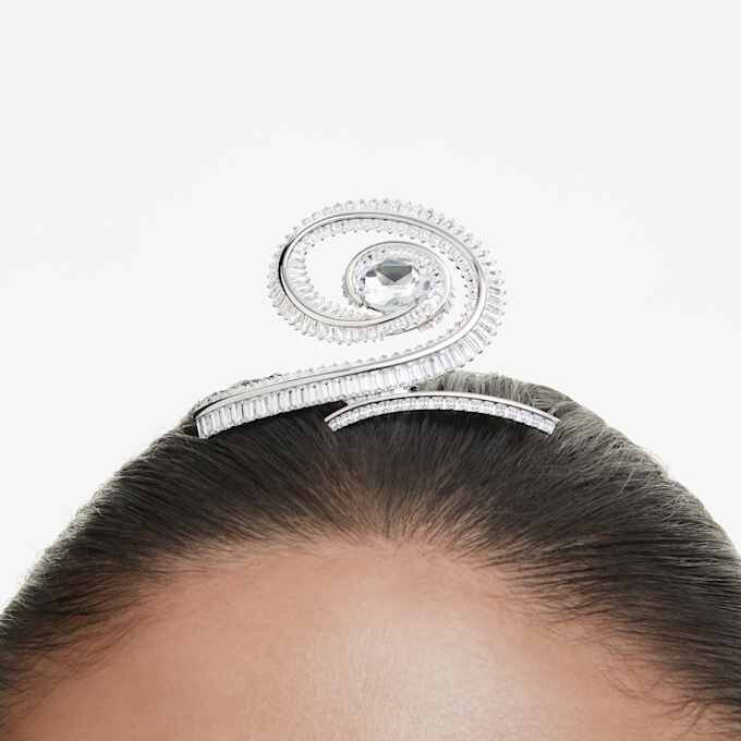 Ariana Grande X Swarovski hårspänne, baguetteslipning, vitt, rodiumpläterat Ariana Grande X Swarovski hårspänne, baguetteslipning, vitt, rodiumpläterat