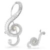Ariana Grande X Swarovski örhängen, asymmetrisk design, kristallpärla, baguetteslipning, vit, rodiumpläterad Ariana Grande X Swarovski örhängen, asymmetrisk design, kristallpärla, baguetteslipning, vit, rodiumpläterad