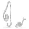 Ariana Grande X Swarovski örhängen, asymmetrisk design, kristallpärla, baguetteslipning, vit, rodiumpläterad Ariana Grande X Swarovski örhängen, asymmetrisk design, kristallpärla, baguetteslipning, vit, rodiumpläterad