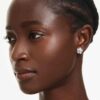Ariana Grande X Swarovski örhängen med kristallpärla, rund slipning, blomma, vit, rodiumpläterade