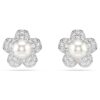 Ariana Grande X Swarovski örhängen med kristallpärla, rund slipning, blomma, vit, rodiumpläterade