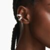 Ariana Grande X Swarovski öronklämmor med baguetteslipning, vita, rodiumpläterade