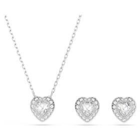 Ariana Grande X Swarovski-set med blandade slipningar, hjärta, vitt, rodiumpläterat