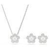 Ariana Grande X Swarovski-set med kristallpärla, rund slipning, blomma, vit, rodiumpläterad