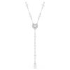 Ariana Grande X Swarovski Y-halsband med blandade slipningar, kristallpärla, hjärta, vitt, rodiumpläterat