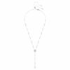 Ariana Grande X Swarovski Y-halsband med blandade slipningar, kristallpärla, hjärta, vitt, rodiumpläterat