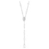 Ariana Grande X Swarovski Y-halsband med blandade slipningar, kristallpärla, hjärta, vitt, rodiumpläterat