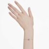 Armband med födelsesten, fyrkantig slipning, oktober, rosa, rodiumpläterat