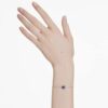 Armband med födelsesten, fyrkantig slipning, september, blå, rodiumpläterat