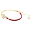 Armband med kristallpärlor, blandade slipningar, Ormens år, rött, guldpläterat