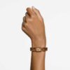 Armband med åttkantiga kristaller, brunt, champagneguldfärgad yta