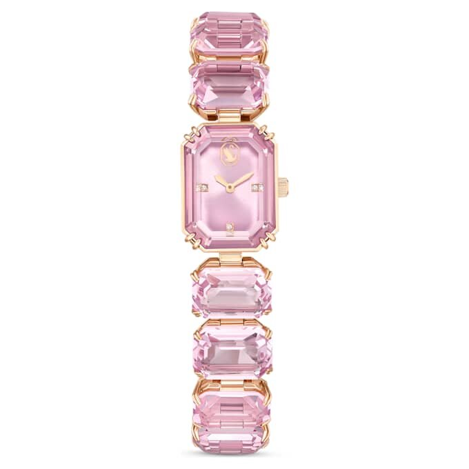 Armband med åttkantiga kristaller, rosa, roséguldfinish Armband med åttkantiga kristaller, rosa, roséguldfinish