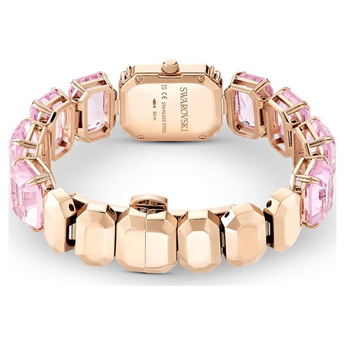 Armband med åttkantiga kristaller, rosa, roséguldfinish Armband med åttkantiga kristaller, rosa, roséguldfinish