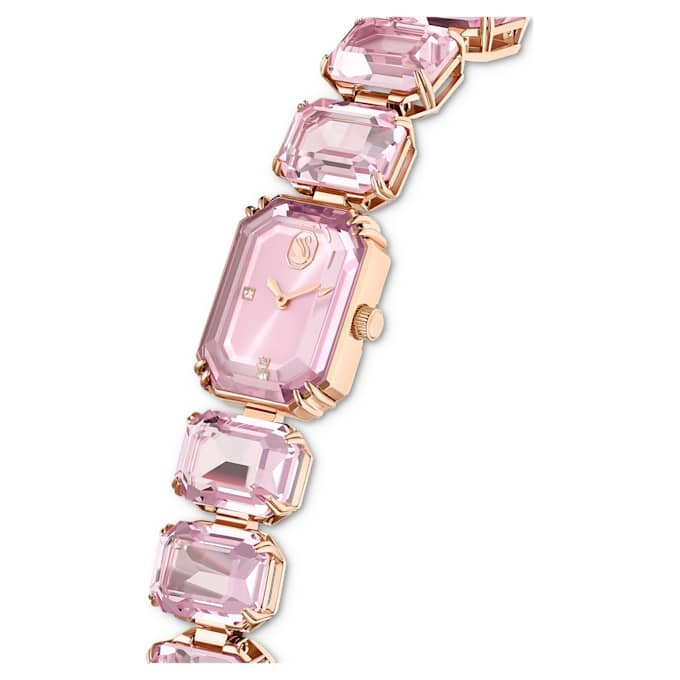 Armband med åttkantiga kristaller, rosa, roséguldfinish Armband med åttkantiga kristaller, rosa, roséguldfinish