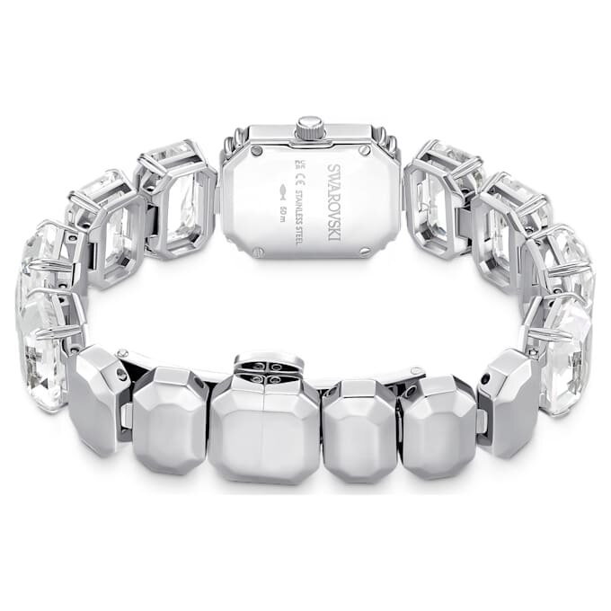 Armband med åttkantiga kristaller, vitt, rostfritt stål Armband med åttkantiga kristaller, vitt, rostfritt stål