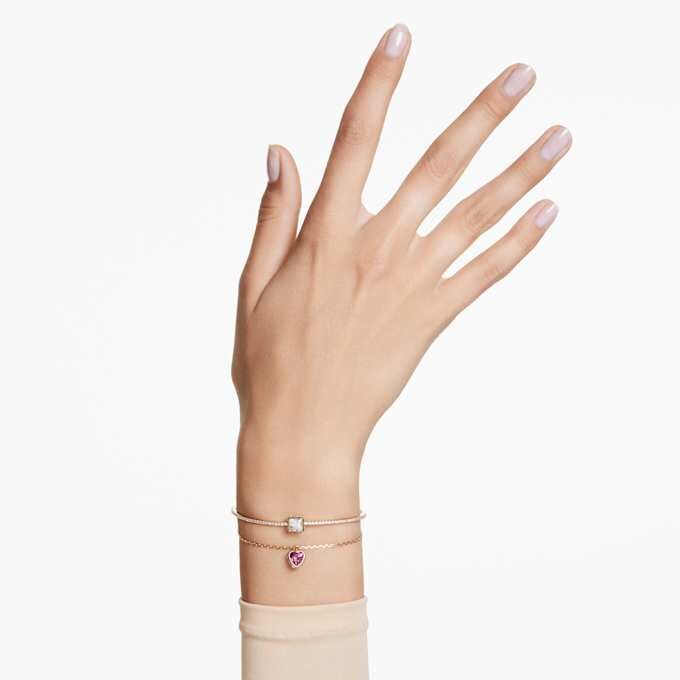 Chroma armband med hjärta, rött, guldpläterat Chroma armband med hjärta, rött, guldpläterat