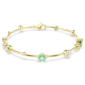 Constella-armband med blandade slipningar, grönt, guldpläterat