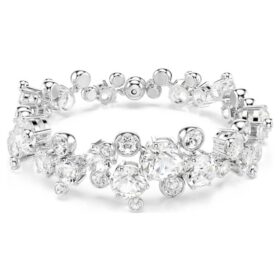 Constella-armband med blandade slipningar, vitt, rodiumpläterat