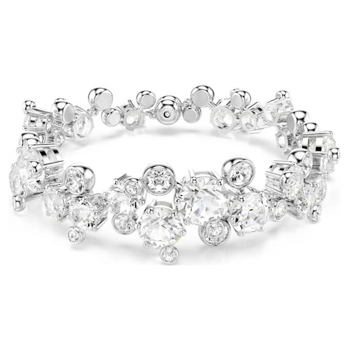 Constella-armband med blandade slipningar, vitt, rodiumpläterat Constella-armband med blandade slipningar, vitt, rodiumpläterat