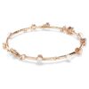 Constella-armband med kristallpärlor, runda slipningar, vitt, roséguldpläterat