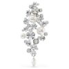 Constella-brosch Crystal Pearl, rundslipad, vit, rodiumpläterad
