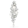 Constella-brosch Crystal Pearl, rundslipad, vit, rodiumpläterad
