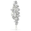 Constella-brosch Crystal Pearl, rundslipad, vit, rodiumpläterad