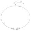 Constella-halsband Crystal Pearl, runda slipningar, vitt, rodiumpläterat