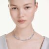 Constella-halsband med blandade slipningar, blått, rodiumpläterat