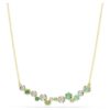 Constella-halsband med blandade slipningar, grönt, guldpläterat