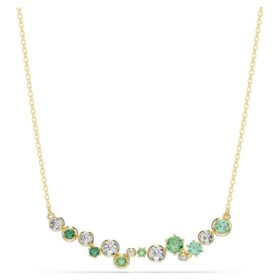 Constella-halsband med blandade slipningar, grönt, guldpläterat