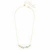 Constella-halsband med blandade slipningar, grönt, guldpläterat