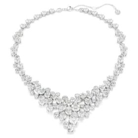 Constella-halsband med blandade slipningar, lås, vitt, rodiumpläterat