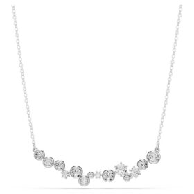 Constella-halsband med blandade slipningar, vitt, rodiumpläterat