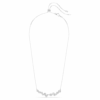 Constella-halsband med blandade slipningar, vitt, rodiumpläterat