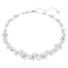 Constella-halsband, rundslipade kristaller, vitt, rodiumpläterat
