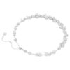 Constella-halsband, rundslipade kristaller, vitt, rodiumpläterat