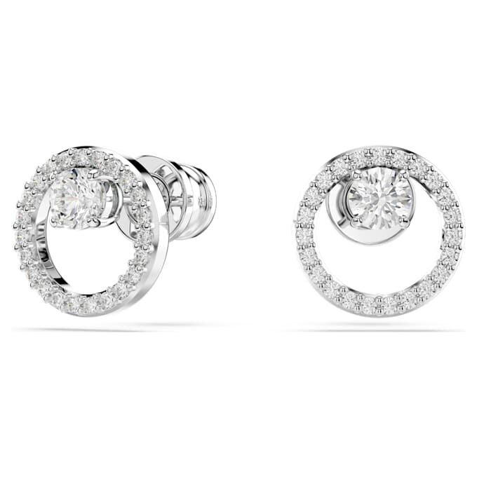 Constella örhängen med rund slipning, vita, rodiumpläterade Constella örhängen med rund slipning, vita, rodiumpläterade