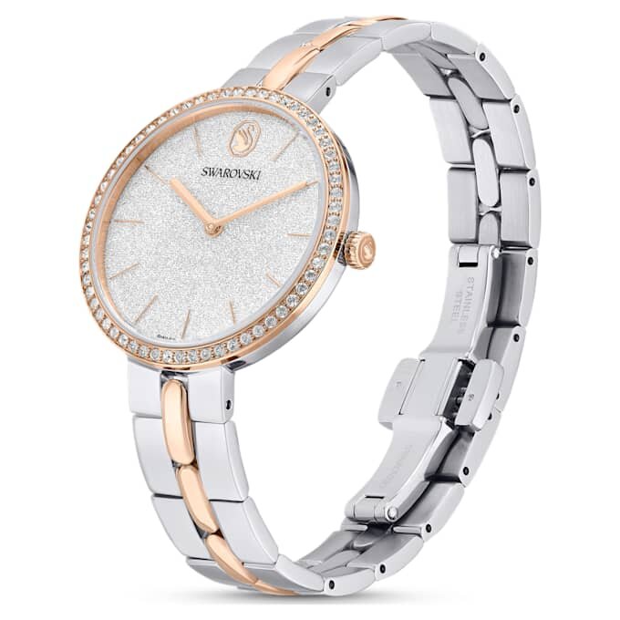 Cosmopolitan-klocka, tillverkad i Schweiz, metallarmband, silverfärgad, blandad metallfinish Cosmopolitan-klocka, tillverkad i Schweiz, metallarmband, silverfärgad, blandad metallfinish