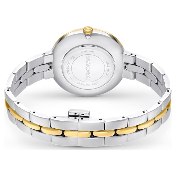 Cosmopolitan-klocka, tillverkad i Schweiz, metallarmband, silverfärgad, blandad metallfinish Cosmopolitan-klocka, tillverkad i Schweiz, metallarmband, silverfärgad, blandad metallfinish